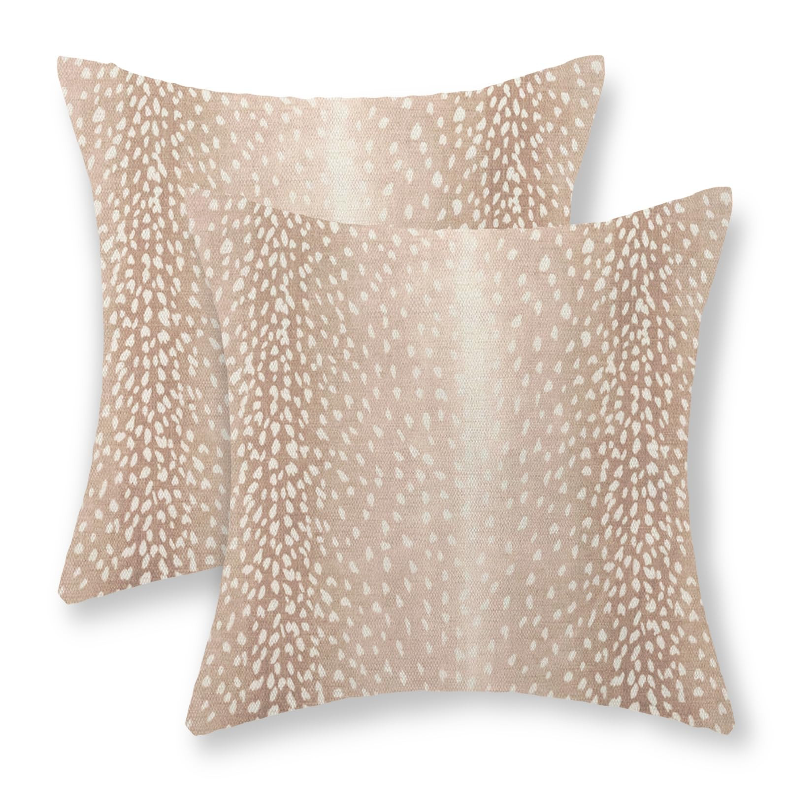 Antelope Pillow Covers 18x18 Set of 2 Beige Animal Skin Print Throw Pillow Covers Modern Antelope... | Amazon (US)
