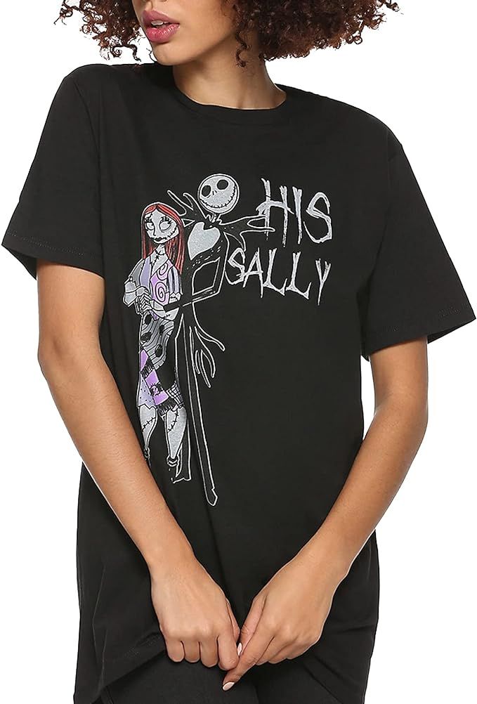 Disney Nightmare Before Christmas Her Jack His Sally Couples Adult T-Shirt | Amazon (US)