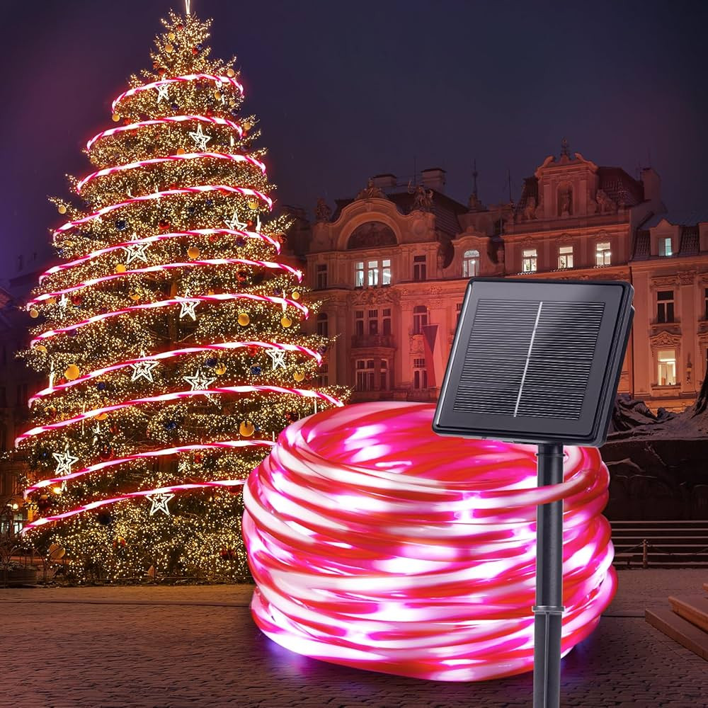 Brightown Outdoor ‎Solar Christmas Lights, 39FT 200LEDs Solar Rope Light Waterproof Outdoor Chr... | Amazon (US)