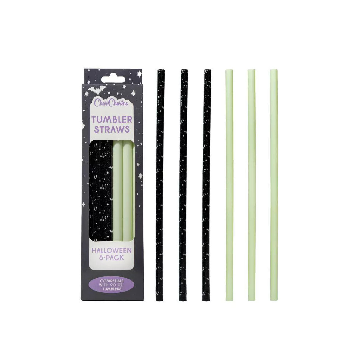 CharCharms 6pk 20oz Water Bottle Straws Pattern | Target