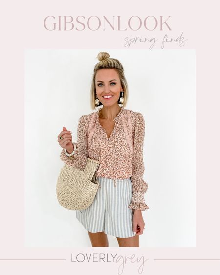 Mixing florals and stripes is a Loverly Grey staple! She is wearing an XXS in the blouse and XS in the shorts! Use code: LOVERLY10 for 10% off! 

#LTKSeasonal #LTKFind