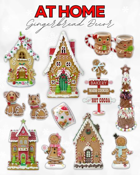 AT HOME stores Gingerbread decor, gingerbread houses, Christmas decor, Christmas home decor 

#LTKhome #LTKSeasonal #LTKHoliday