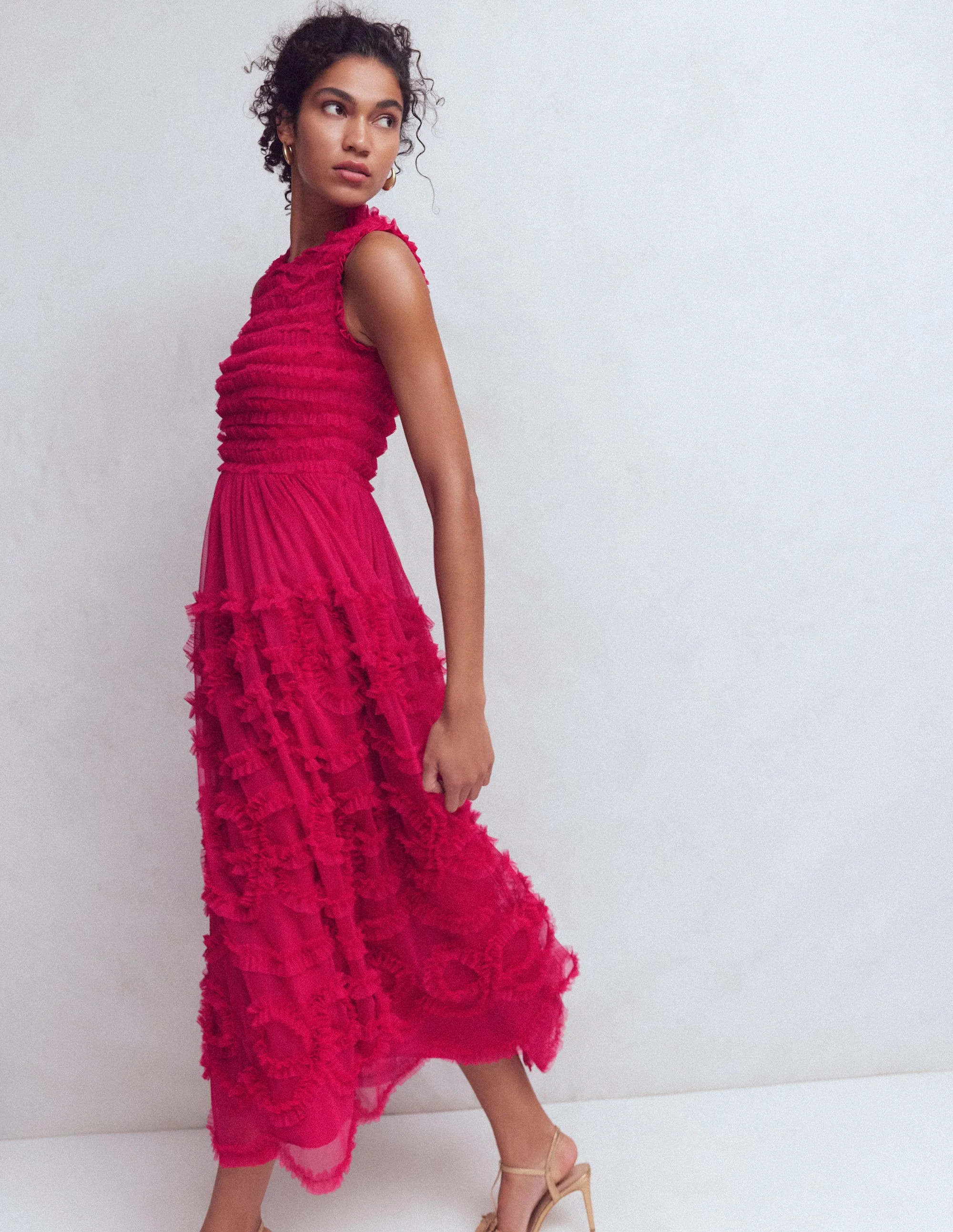 Tulle Bow Party Dress-Vibrant Pink | Boden (US)