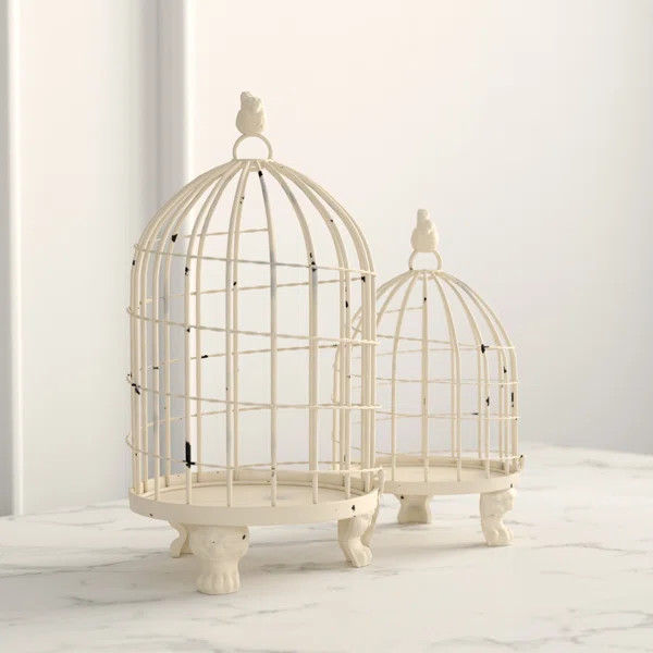 2 Piece Annie Decorative Bird House or Cage Set | Wayfair North America