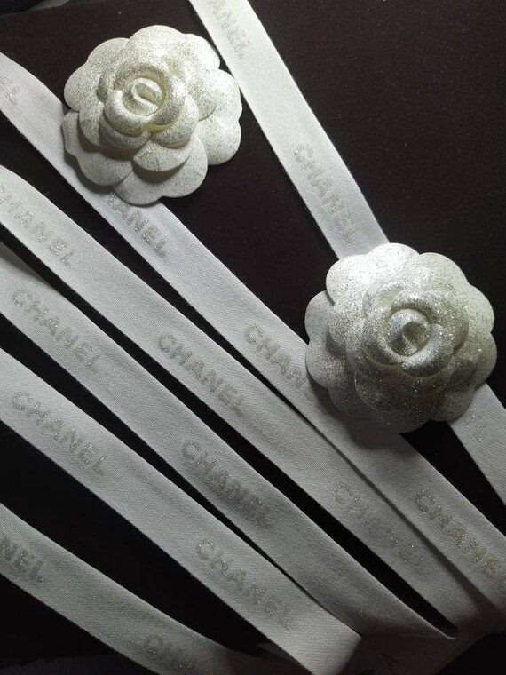 2020 Christmas off white ribbon gift wrapping from Chanel 1.8cm x 2m | Etsy (US)