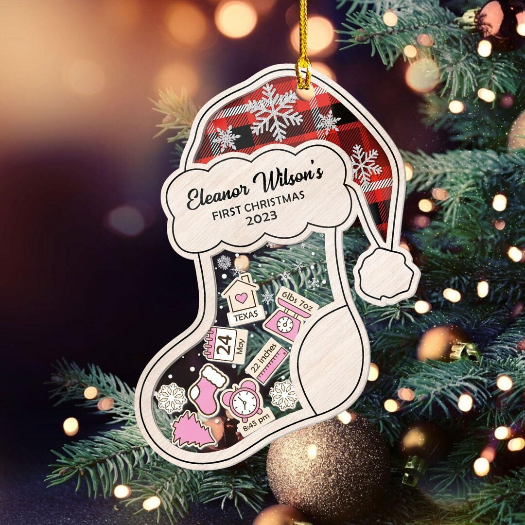Baby's First Christmas Ornament 2024, Personalized Baby 1st Christmas Ornament, Custom New Baby G... | Etsy (US)