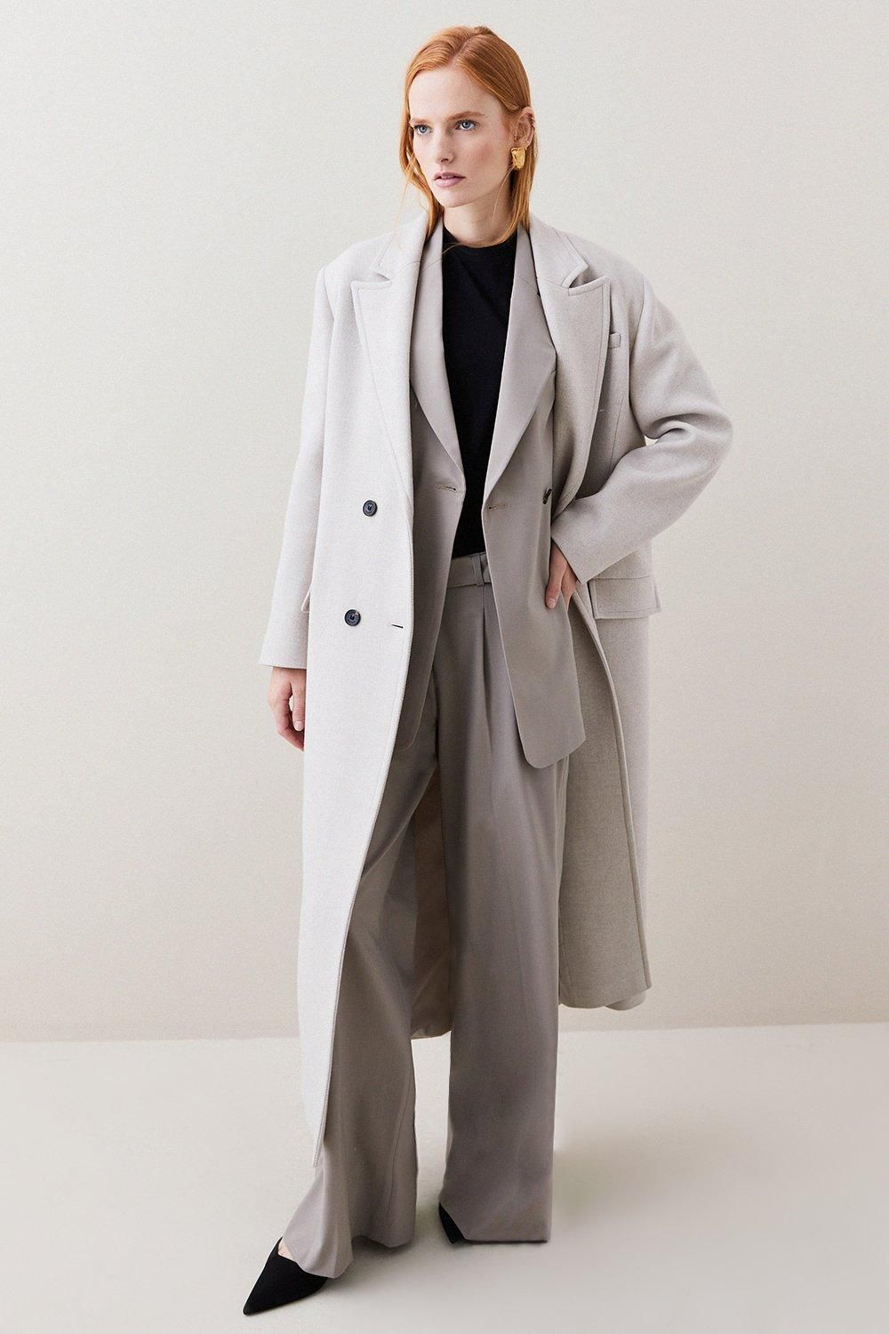 18.01 Italian Wool Maxi Oversized Coat | Karen Millen UK + IE + DE + NL