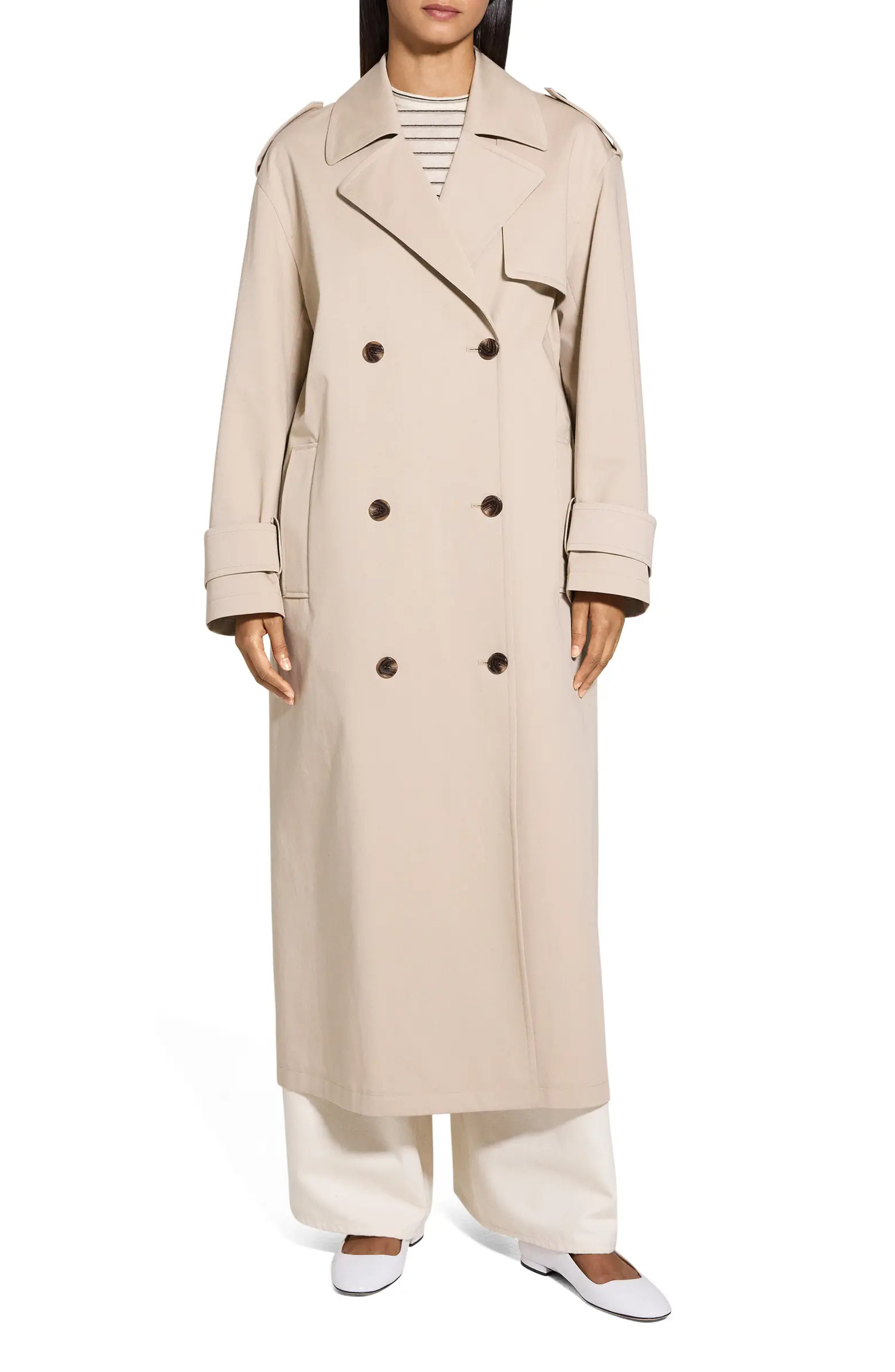 Oversize Stretch Cotton Trench Coat | Nordstrom