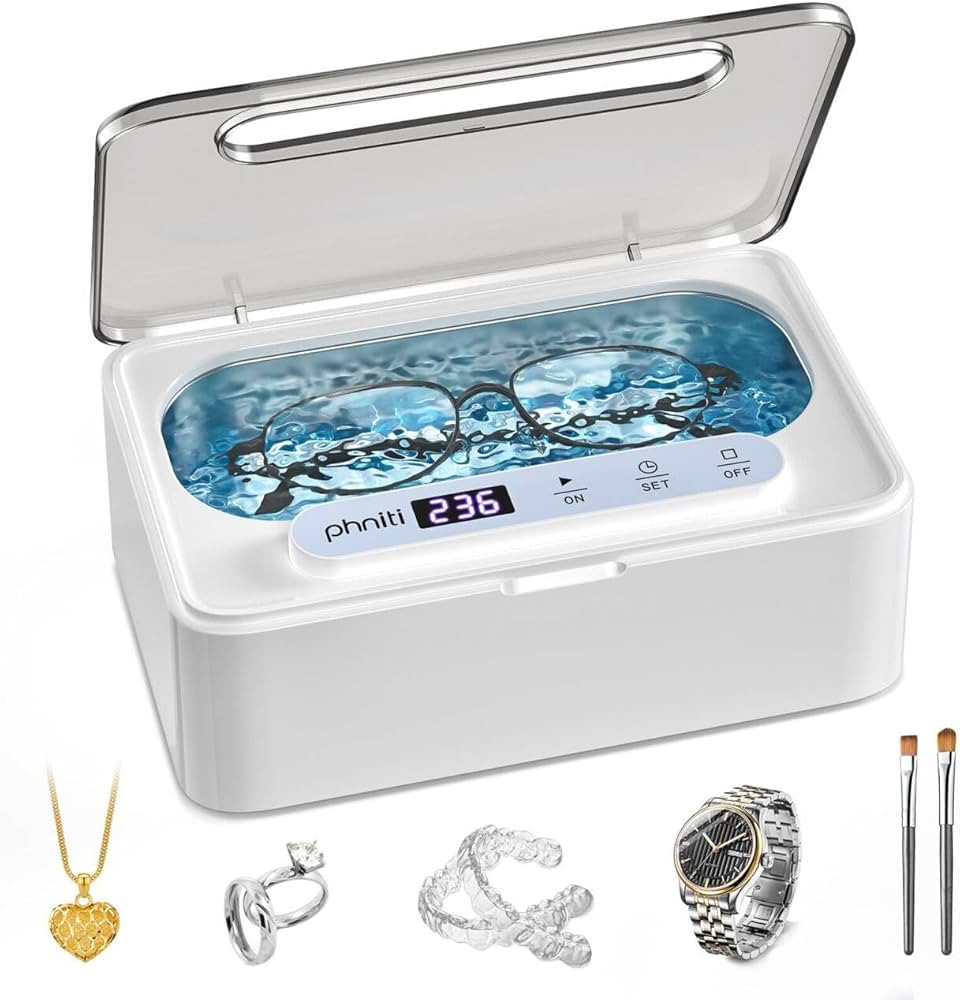 Phniti Ultrasonic Jewelry Cleaner, 47kHz Professional Ultrasonic Retainer Cleaner Machine for Den... | Amazon (US)