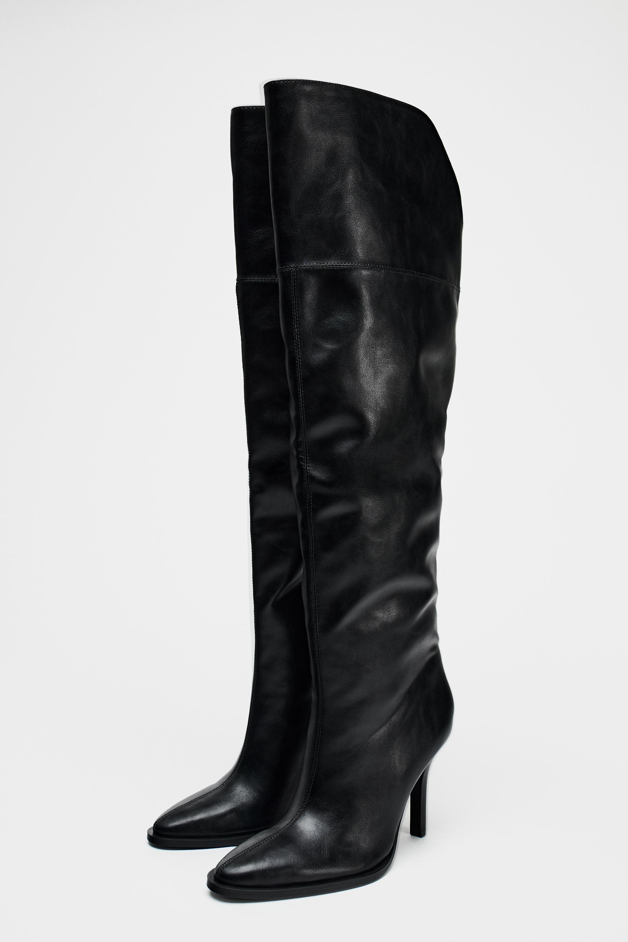 OVER-THE-KNEE HEELED BOOTS | Zara UK