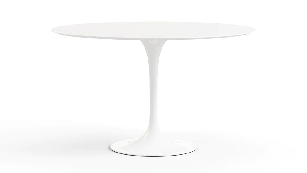 Tulip Table - Round Tulip Dining Table, White Lacquer | Interior Icons