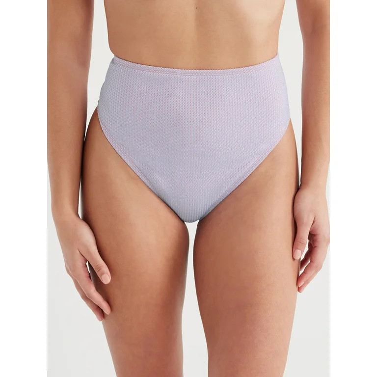 Jessica Simpson Women's Waffle Textured High Waisted Bikini Bottoms, Sizes XS-XXL | Walmart (US)