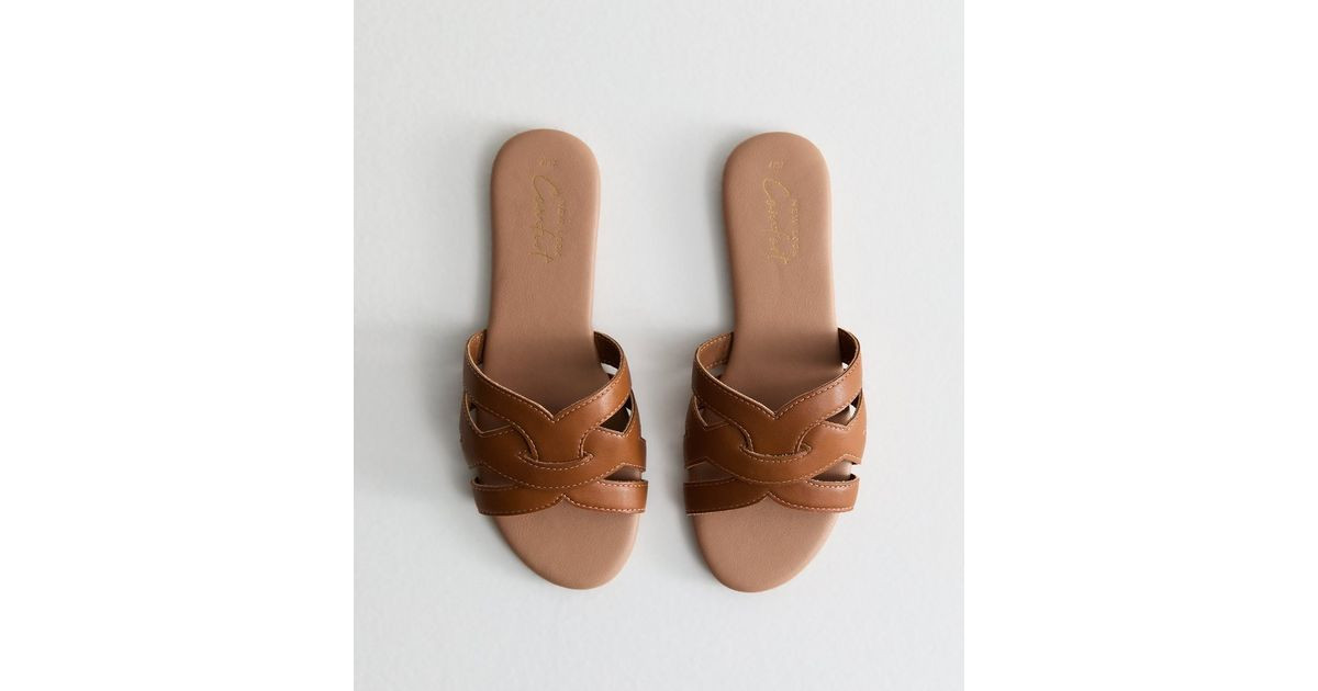 Tan Faux Leather Cut Out Interwoven Strap Sandals
						
						Add to Saved Items
						Remove fr... | New Look (UK)