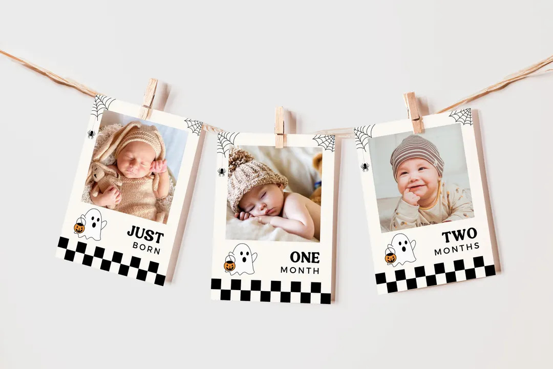 One Spooky Dude 1st First Birthday Monthly Photo Banner, Spooky One Boy 12 Month Sign, Halloween ... | Etsy (US)