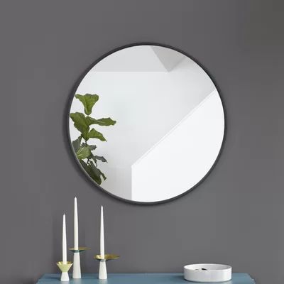 Hub Modern and Contemporary Bathroom / Vanity Mirror Size: 37'' x 37'', Finish: Black | Wayfair North America