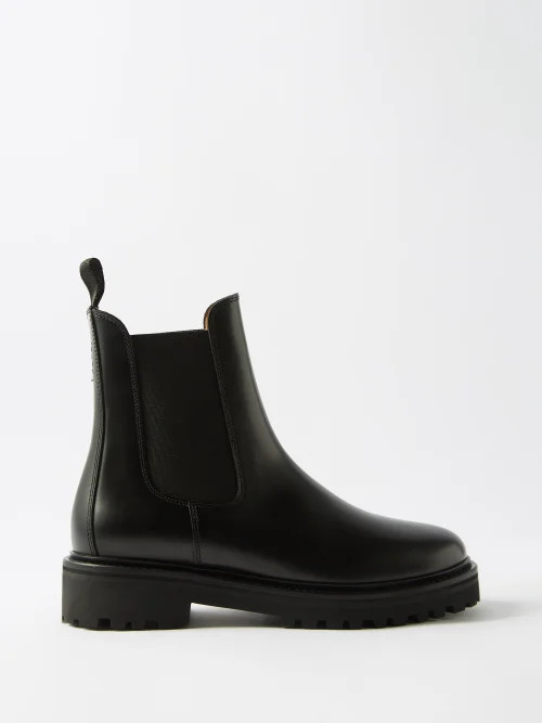 Isabel Marant - Castay Leather Chelsea Boots - Womens - Black | Matches (US)