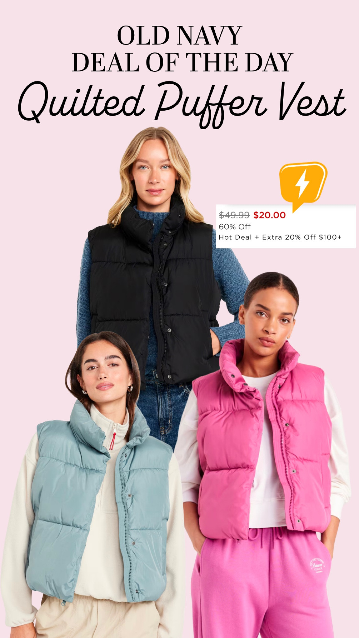 🚨 Old Navy Deal of the Day: Quilted Puffer Vest!!! 🚨

#LTKHoliday #LTKGiftGuide #LTKSaleAlert