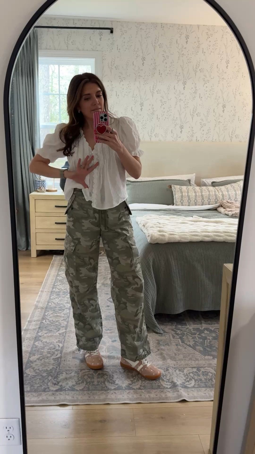 Outfit of the day! Small top, 26 tall in camo pants, sneakers size down in between. I’m 5’7” 

#LTKTall #LTKOver40 #LTKSaleAlert