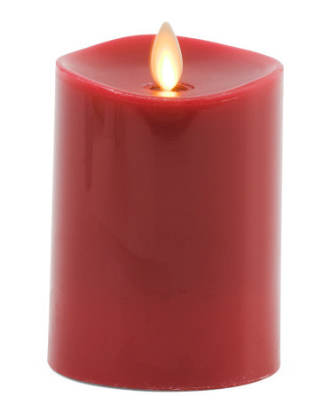 Led Melted Smooth Unscented Moving Flame Pillar Candle | TJ Maxx