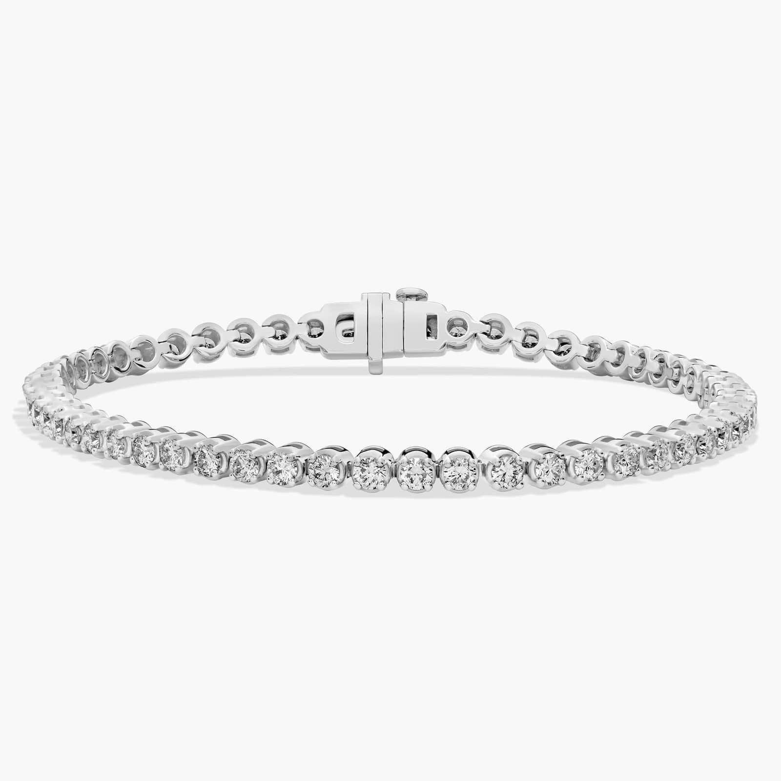 7 " Four Prong Lab-Grown Diamond Tennis Bracelet In 14k White Gold (3 Ct. - F-G / VS2-SI1) | Blue Nile