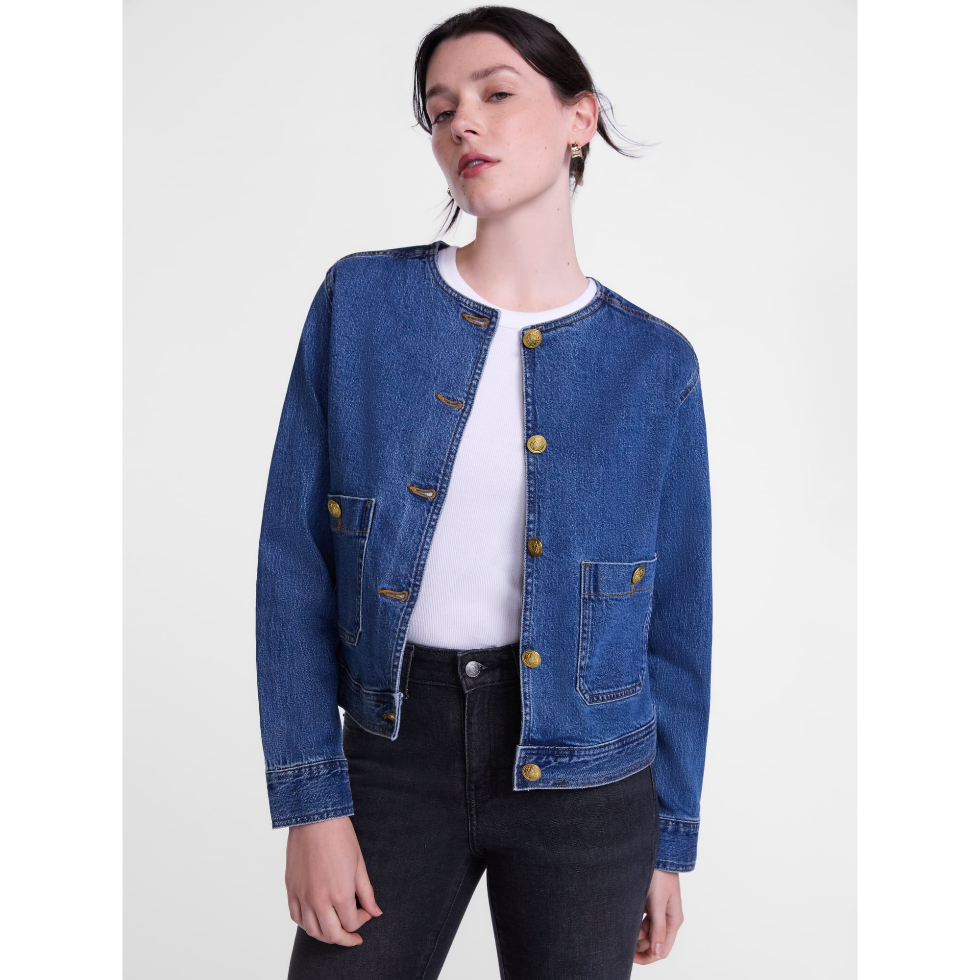 Scenario Women's and Women's Plus Denim Jacket, Sizes XS-4X | Walmart (US)