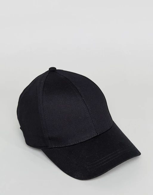 ASOS DESIGN plain baseball cap with improved fit in black | ASOS | ASOS US