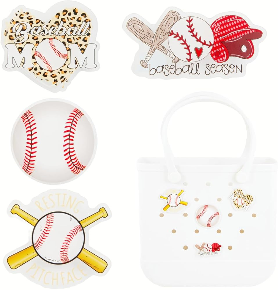 Baseball Charms for Bogg Bag - Acrylic Baseball Mom Accessories Suitable for Simply Southern Beac... | Amazon (US)