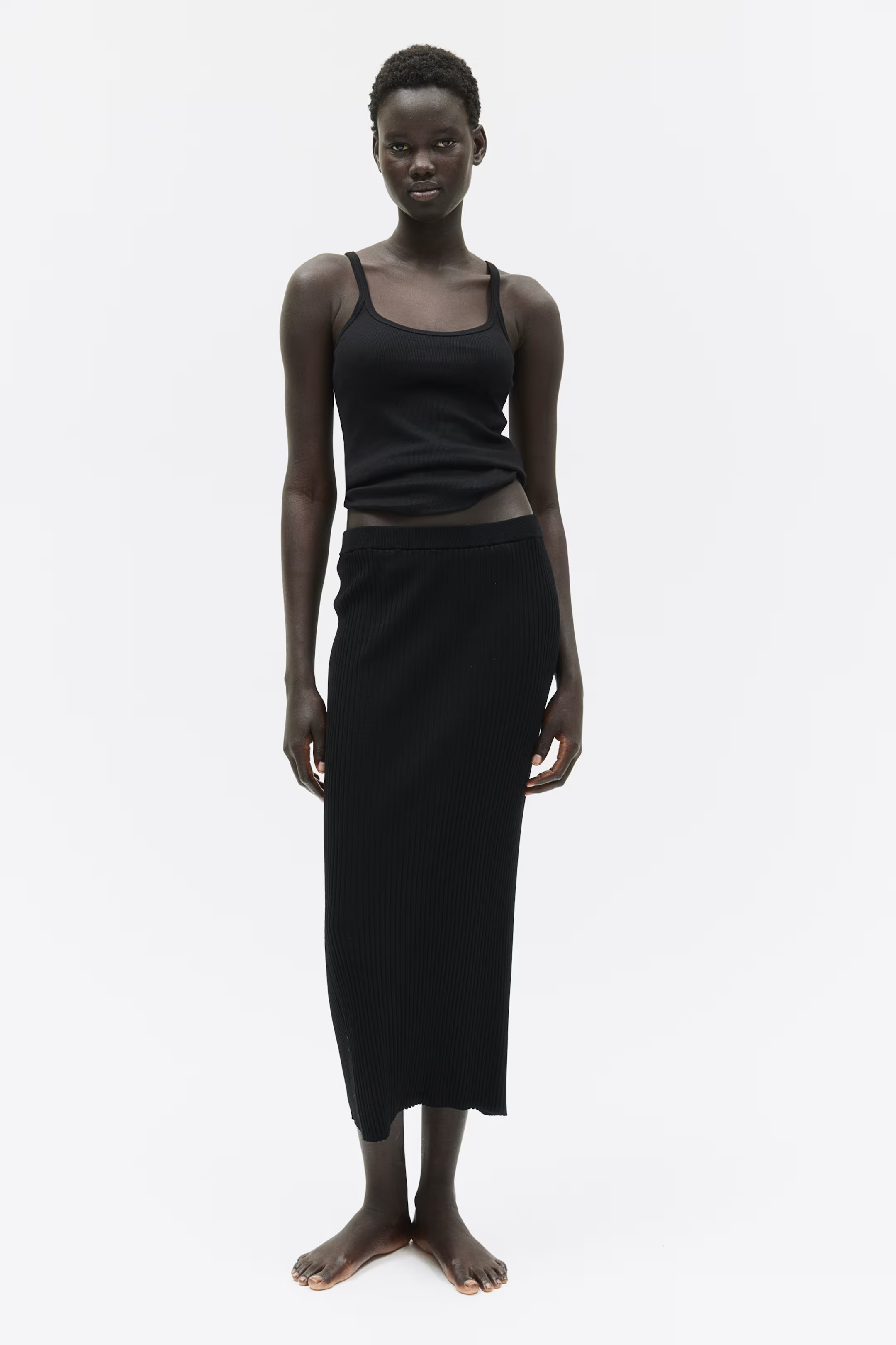 Rock in Rippstrick - Schwarz - Ladies | H&M AT | H&M (DE, AT, CH, NL, FI)