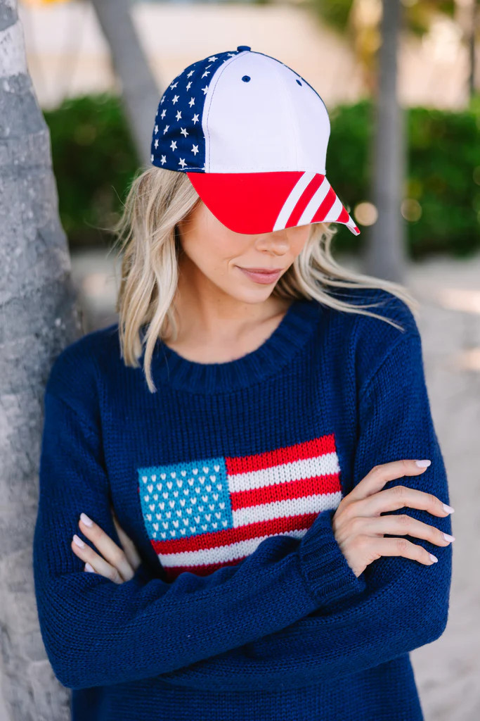 American Beauty Navy Blue Star Hat | The Mint Julep Boutique