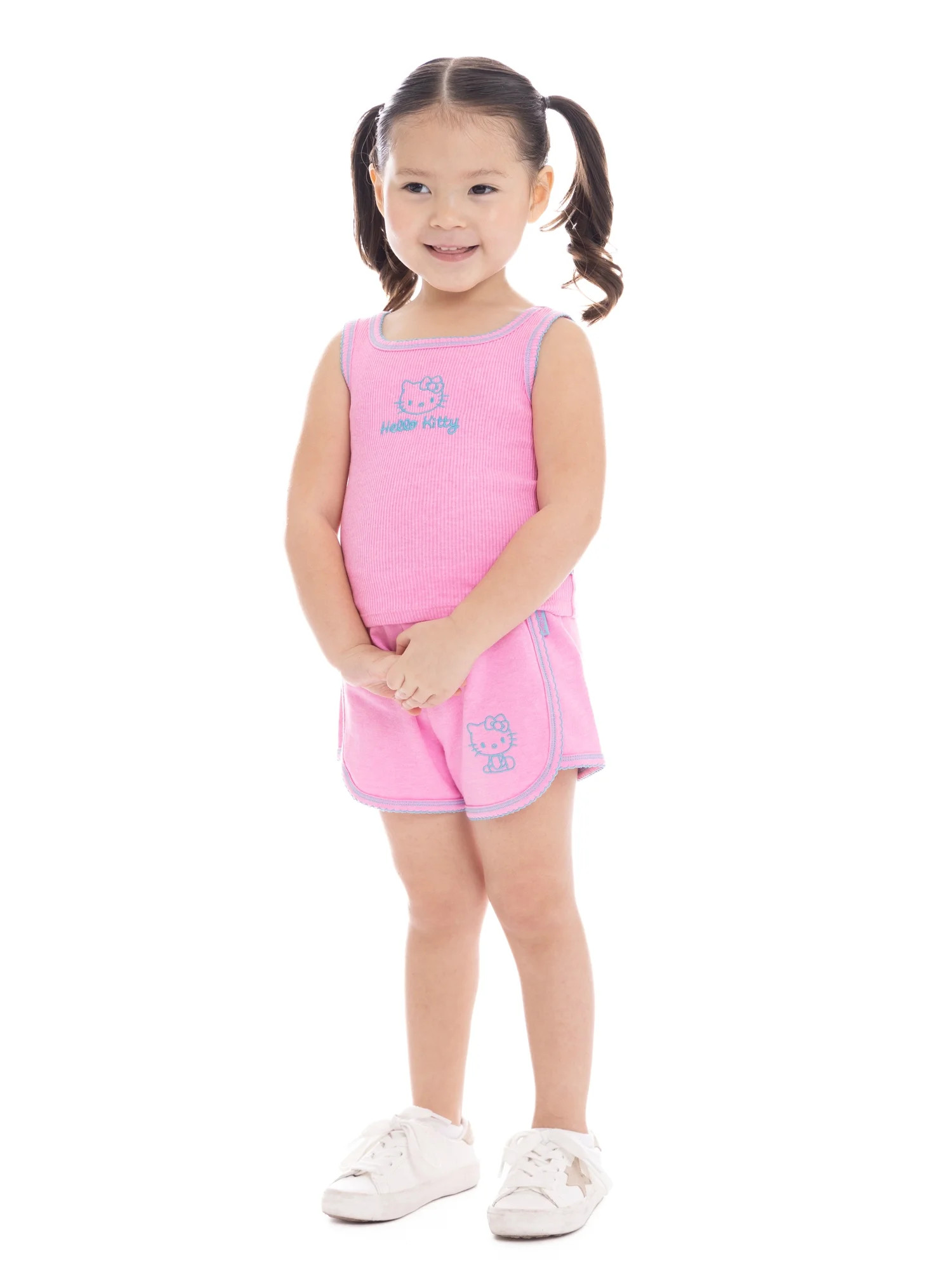 Hello Kitty Toddler Girls Embroidered Tank Top and Shorts Set, 2-Piece, Sizes 12M-3T | Walmart (US)