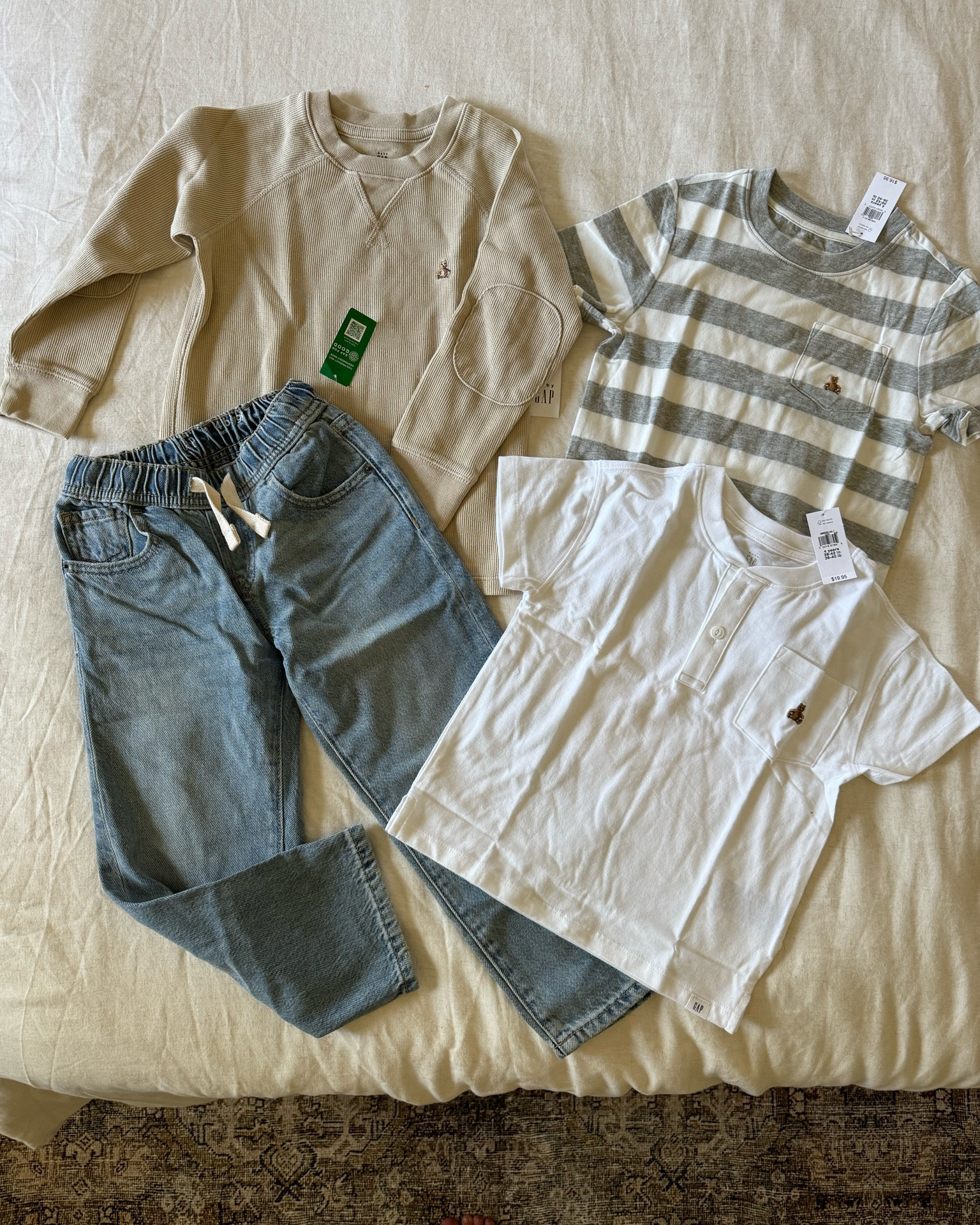 Fall refresh for our boy. All ordered in 4T and so freaking cute!! Love the teddy logo 🧸

GAP kids, the gap, white tee, fall toddler boy clothes, toddler jeans, toddler basics, toddler wardrobe refresh 

#LTKKids #LTKBacktoSchool #LTKSeasonal
