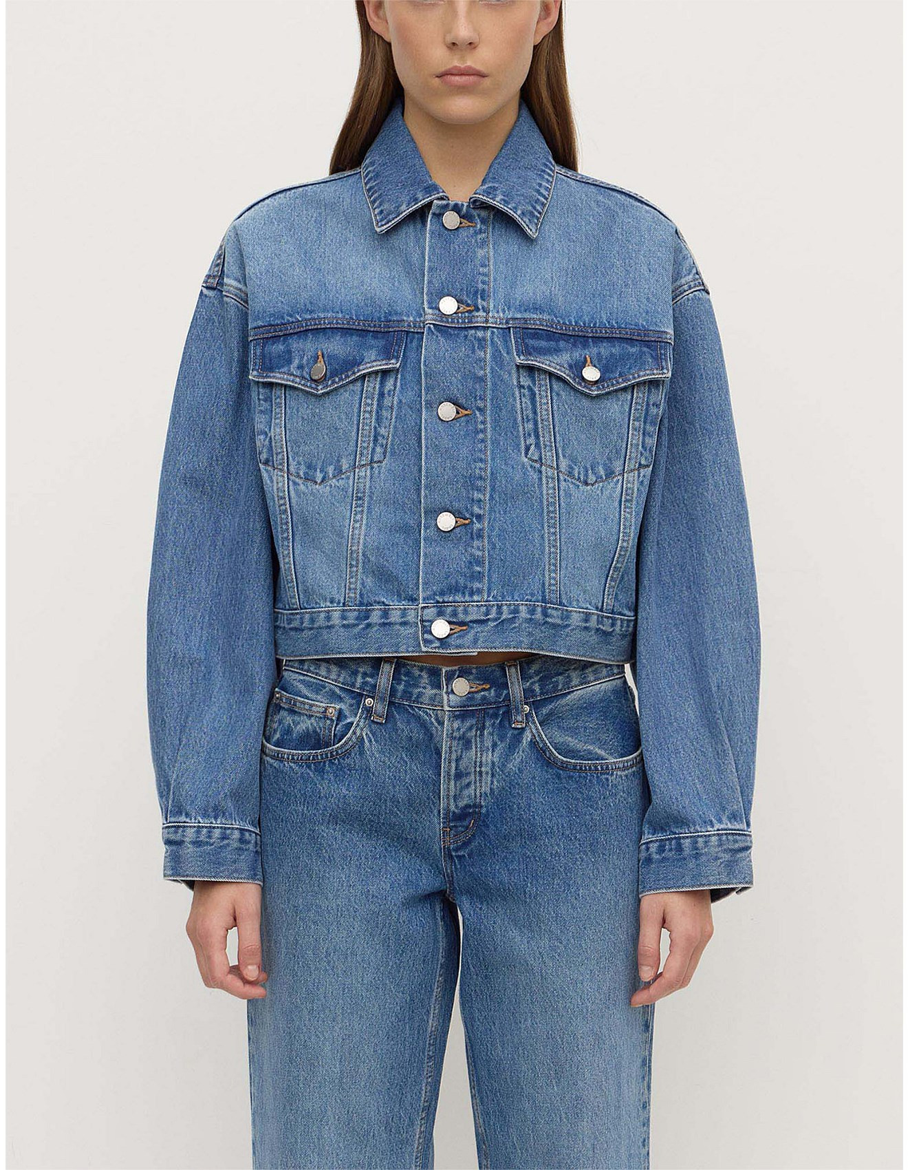 Assembly Label Womens Cropped Denim Jacket Classic Blue | David Jones | David Jones (Australia & New Zealand)