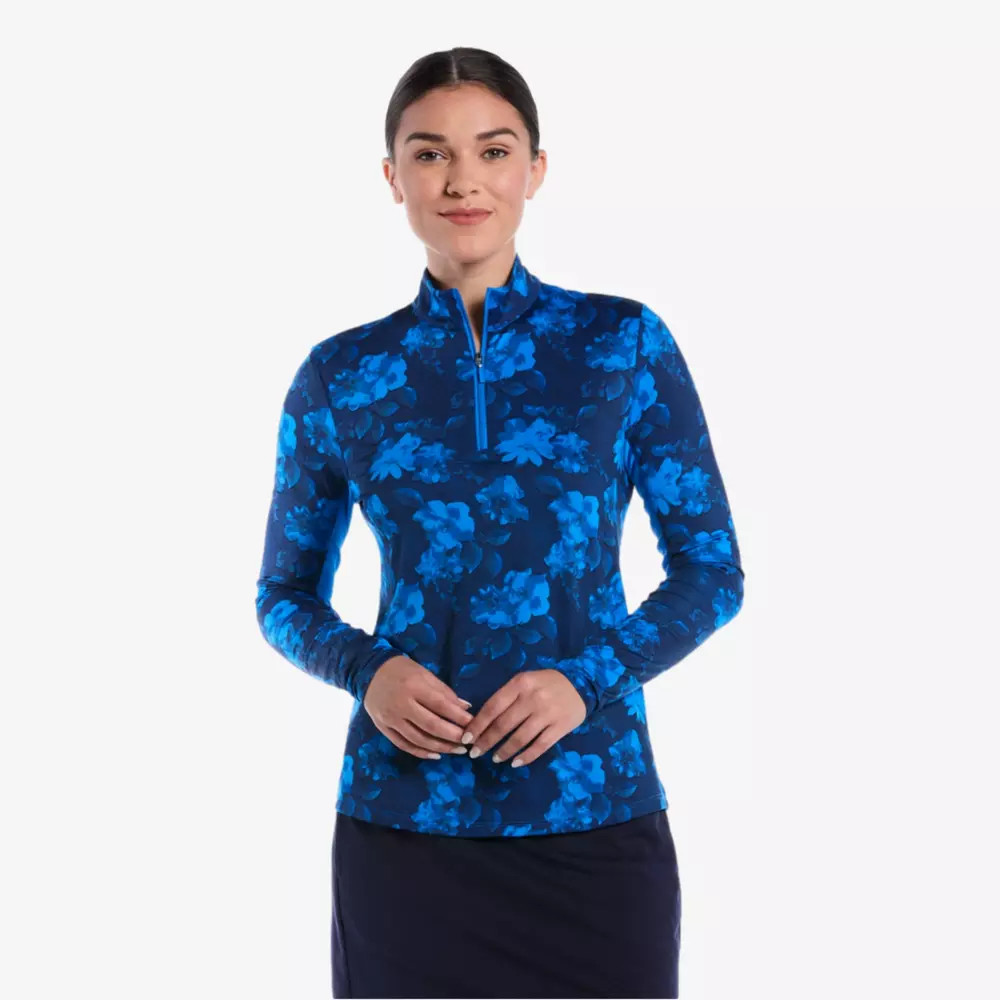 Women's Stria Floral Sun Protection Quarter Zip | PGA TOUR Superstore
