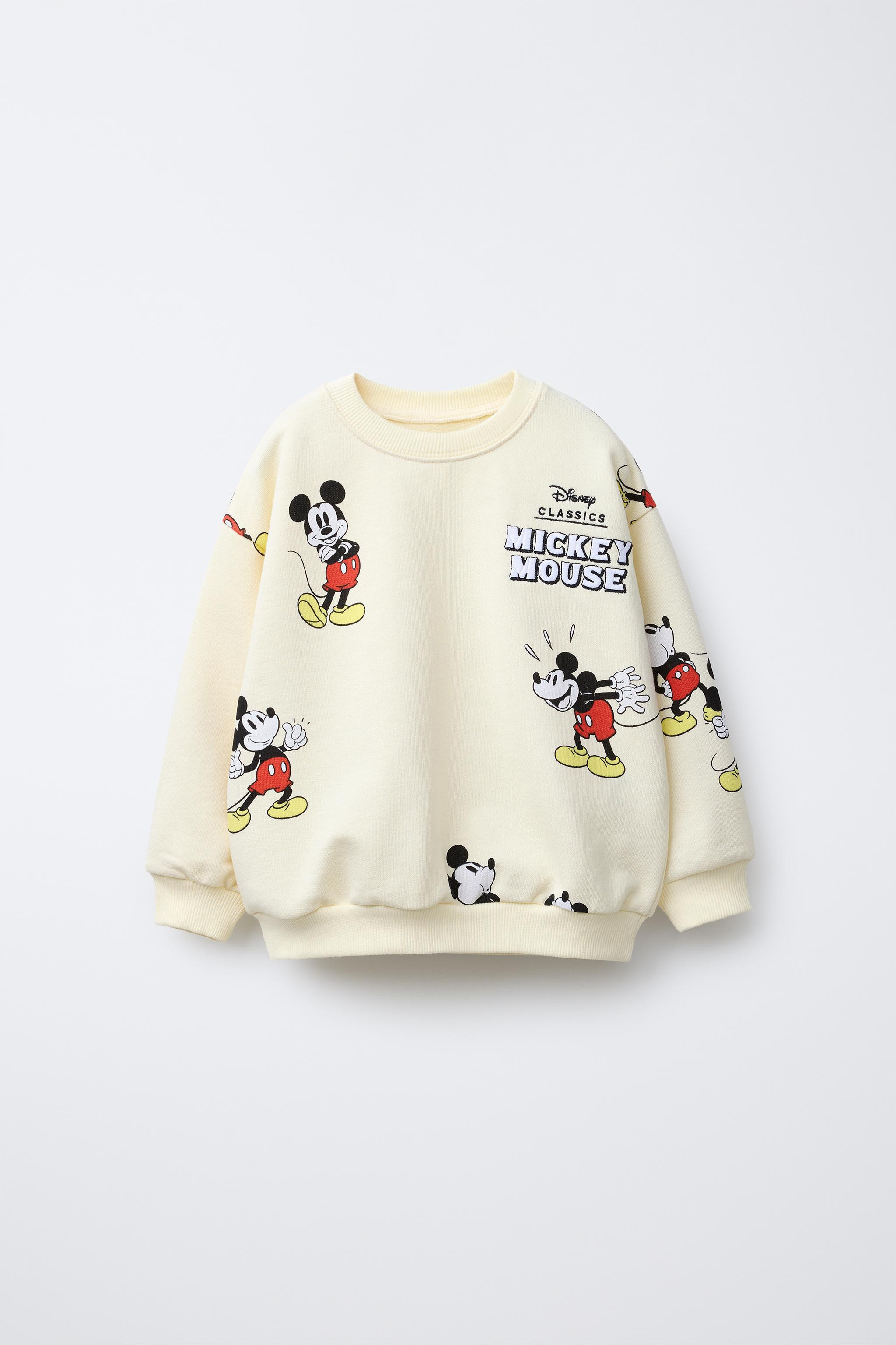 Sweatshirt with round neck and long sleeves. Ribbed trim. MICKEY MOUSE © DISNEY print and embroi... | Zara US