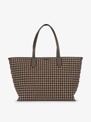 Colette 15" Laptop Tote in Brushed Flannel - MUSHROOM PLAID | CALPAK