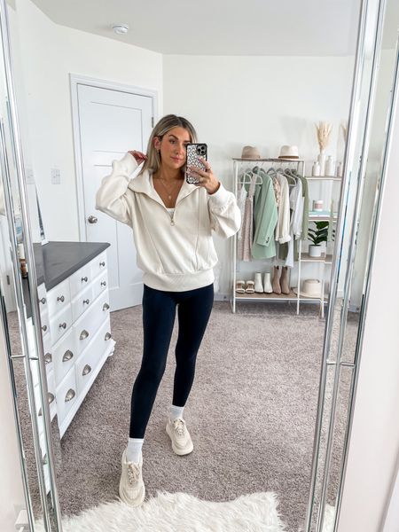 loungewear outfit for fall 🧸🍂 just grabbed this target quarter zip pullover and it’s so cute! I got a size medium for a slightly oversized fit. It comes in a few colors and is under $50! 

#LTKfindsunder50 #LTKstyletip #LTKSeasonal