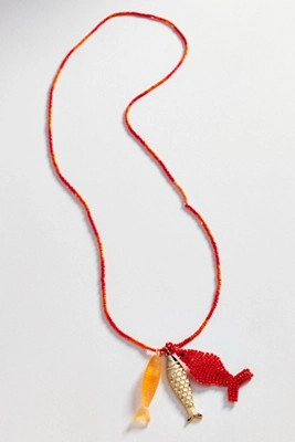 Ceramic Beaded Fish Pendant Necklace | Anthropologie (US)