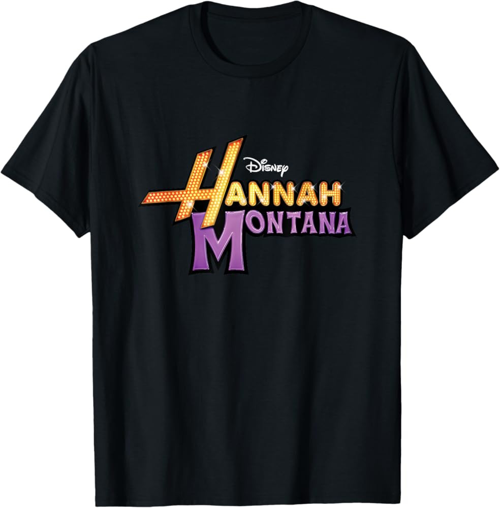 Disney Hannah Montana Classic Iconic Big Chest Text Logo T-Shirt | Amazon (US)