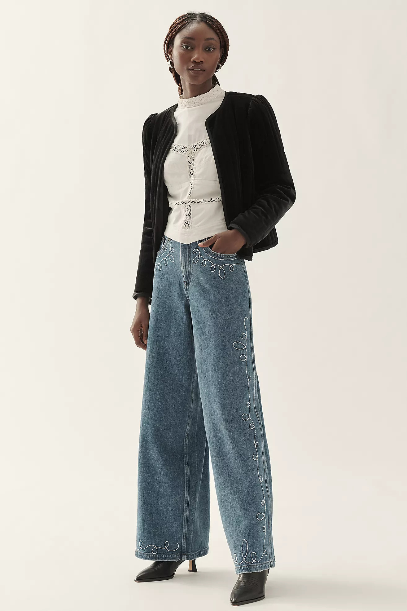 Seventy + Mochi Western Bay Mid-Rise Wide-Leg Jeans | Anthropologie (US)