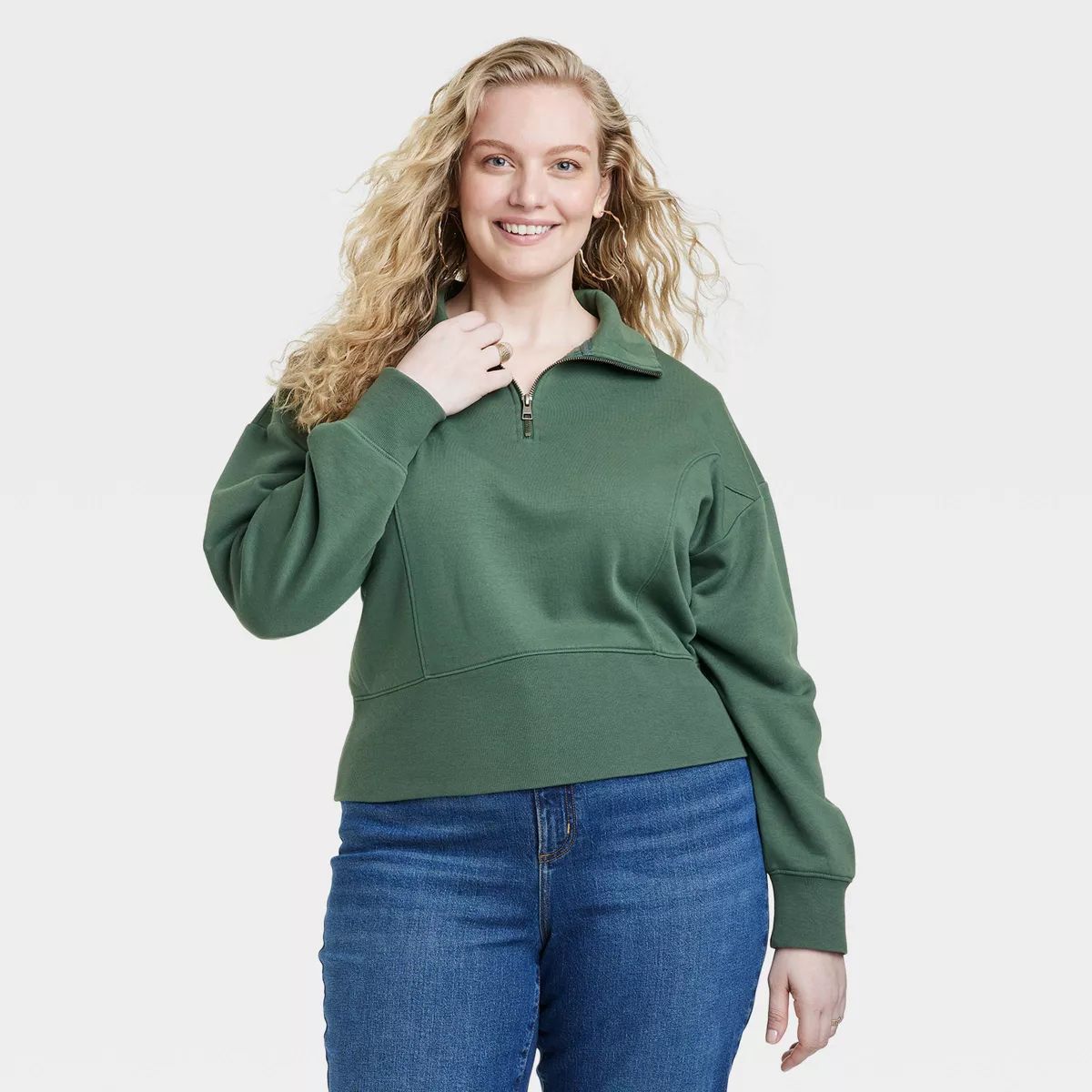 Women's Cropped Quarter Zip Sweatshirt - Universal Thread™ | Target