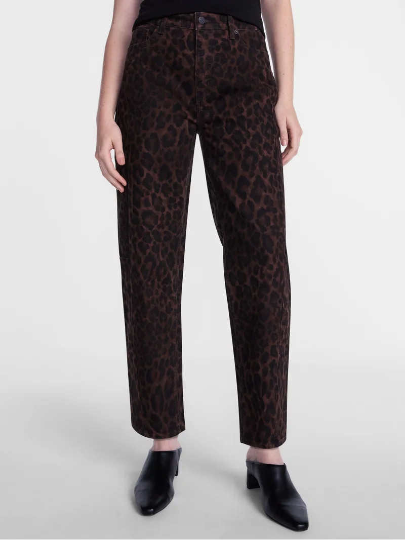Scenario Women's and Women's Plus High Rise Barrel Jeans, 26", 28" Inseam, Sizes 0-28W | Walmart (US)