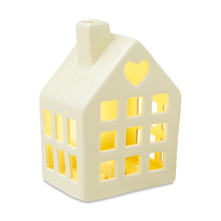 Valentine's Day Beige LED Ceramic House, 4.53 in, Way To Celebrate - Walmart.com | Walmart (US)