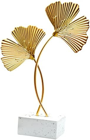 Metal Ginkgo Leaf Ornaments, Gold Ginkgo Leaf Desktop Decoration Sculpture, Modern Creative Home ... | Amazon (US)