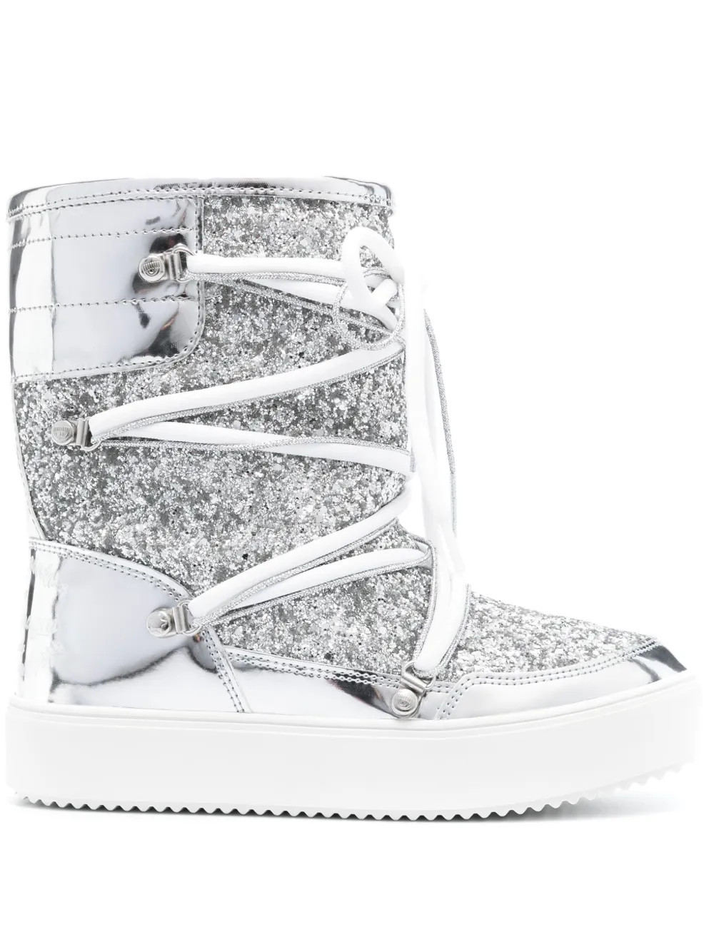 Chiara Ferragni glitter snow boots - Silver | Farfetch Global