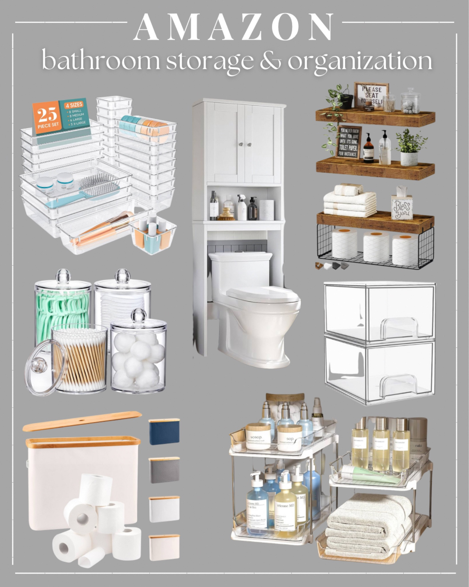 Amazon bathroom storage & organization. Bathroom storage & organization. 

#LTKFindsUnder100 #LTKHome #LTKSaleAlert