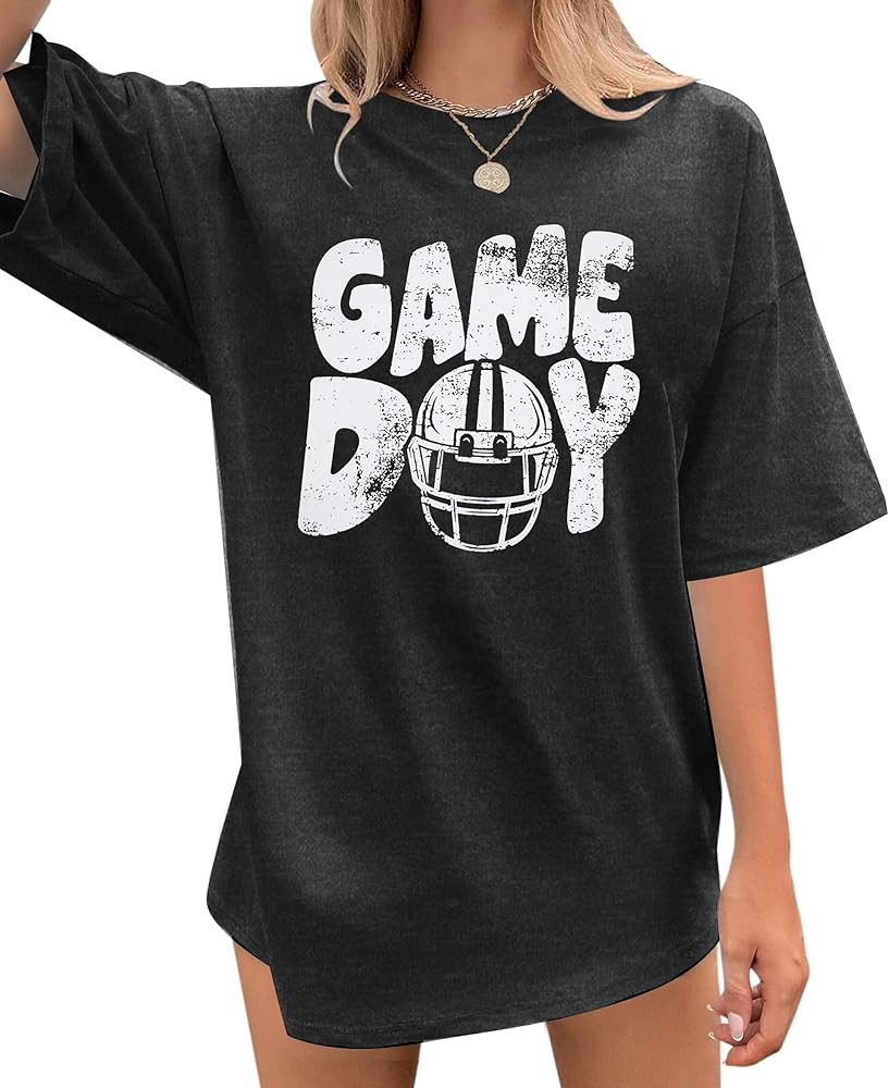 FLOYU Game Day Shirts Women Football T Shirt Sunday Funday Football Tops Casual Football Season S... | Amazon (US)