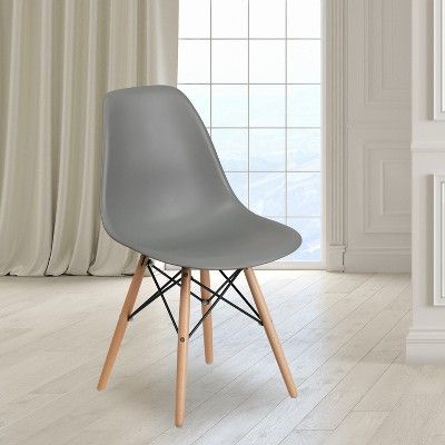 Flash Furniture Elon Series Plastic Chair with Wooden Legs | Target