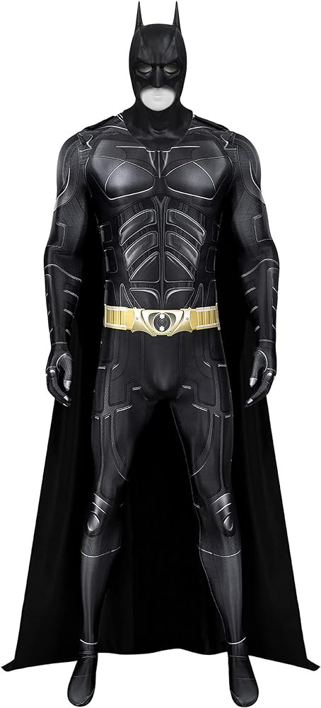 Adult Bat Super Hero Costume Bat Mask Men Knight Cosplay Jumpsuit Cape Outfit with Bat Cowl for H... | Amazon (US)