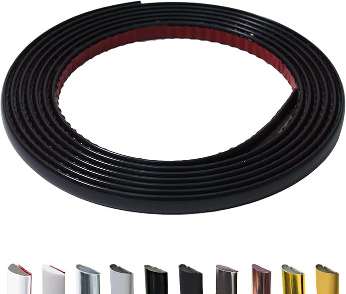 9.8 Ft Peel and Stick Wall Molding Trim, D-Shape Flexible Molding Trim Matte Black for Backsplash... | Amazon (US)