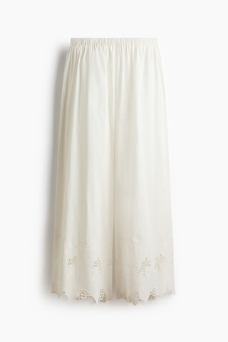 H & M - Wide-Leg Poplin Beach Pants - White | H&M (US + CA)